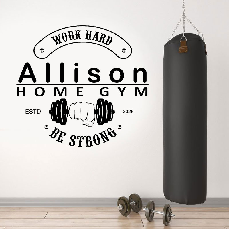 Home Gym Names - Spersonalizowana Naklejka Ścienna z Imieniem +