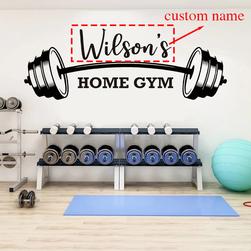 Home Gym Names - Spersonalizowana naklejka ścienna z nazwą domowej