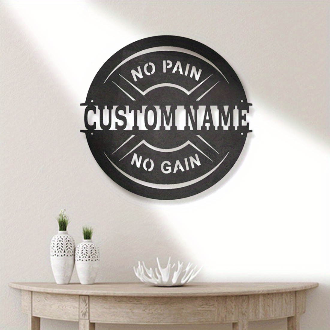 Home Gym Names - Spersonalizowana metalowa grafika ścienna w stylu