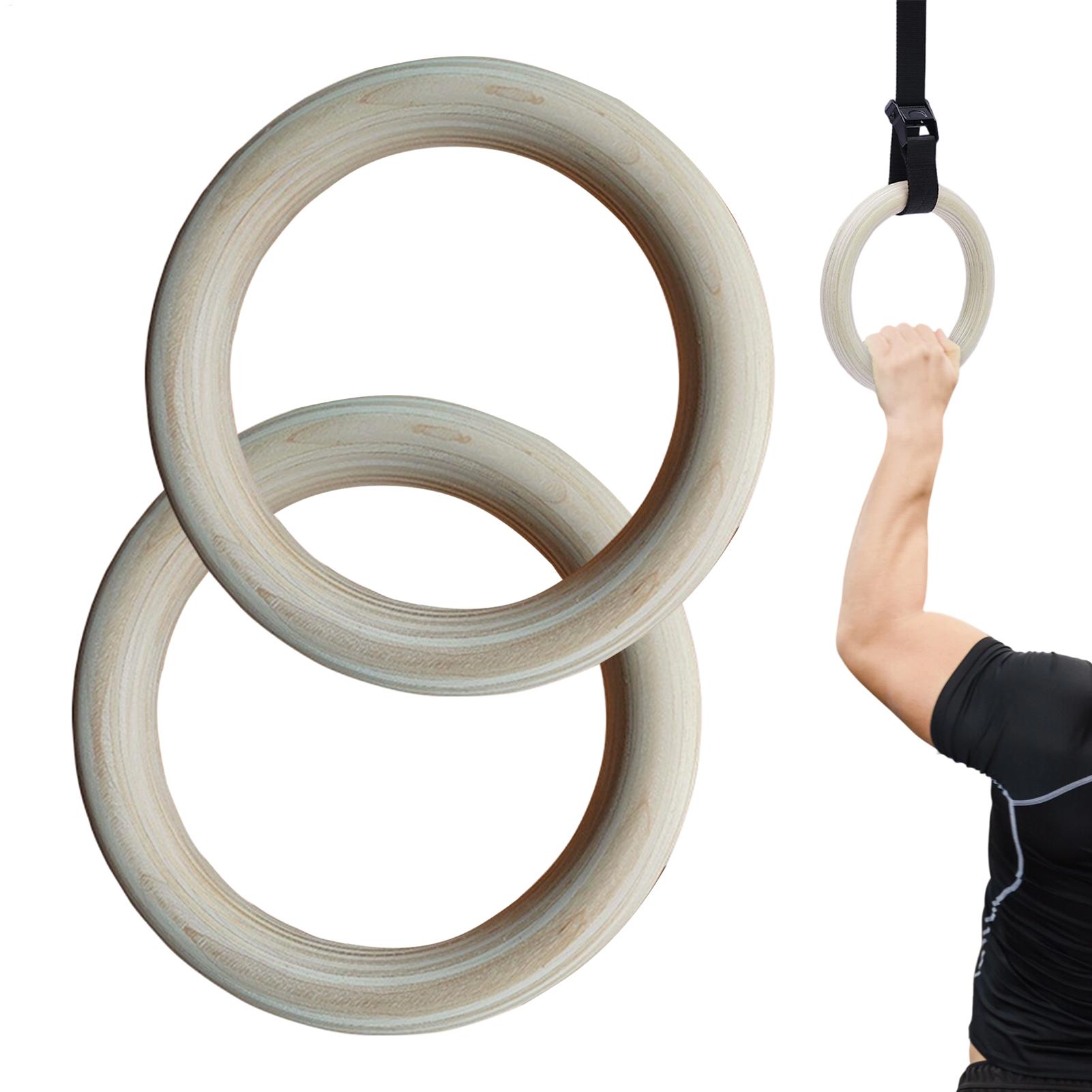 Gymnastic Rings Wooden - 2 szt./para Drewniane przenośne obręcze gimnastyczne