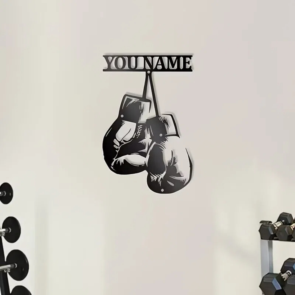 Home Gym Names - Personalizowane rękawice bokserskie - metalowa dekoracja