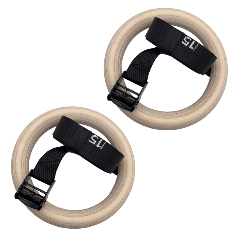 Gymnastic Rings Wooden - Q84C Regulowane drewniane kółka gimnastyczne z