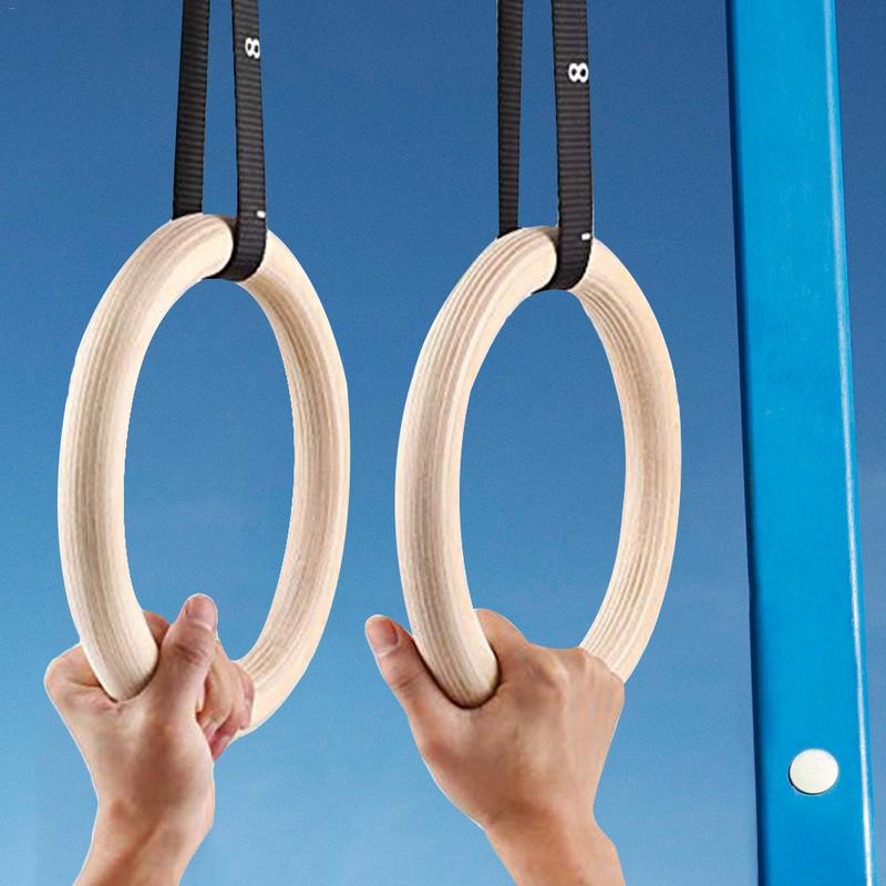 Gymnastic Rings Wooden - 1 sztuka drewno brzozowe kółka gimnastyczne