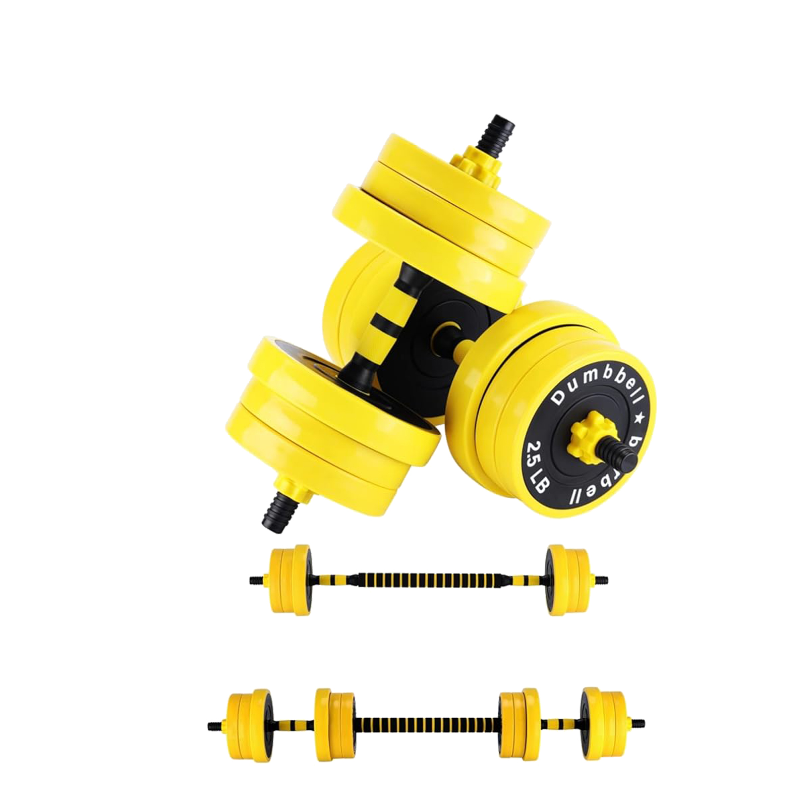 Home Gym Yellow - Regulowany zestaw obciążników do domowej siłowni,