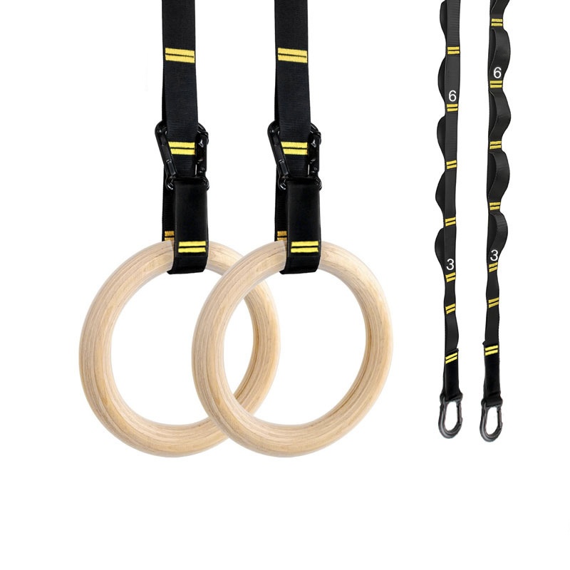 Gymnastic Rings Wooden - Obręcze gimnastyczne 28mm 32mm do podciągania,