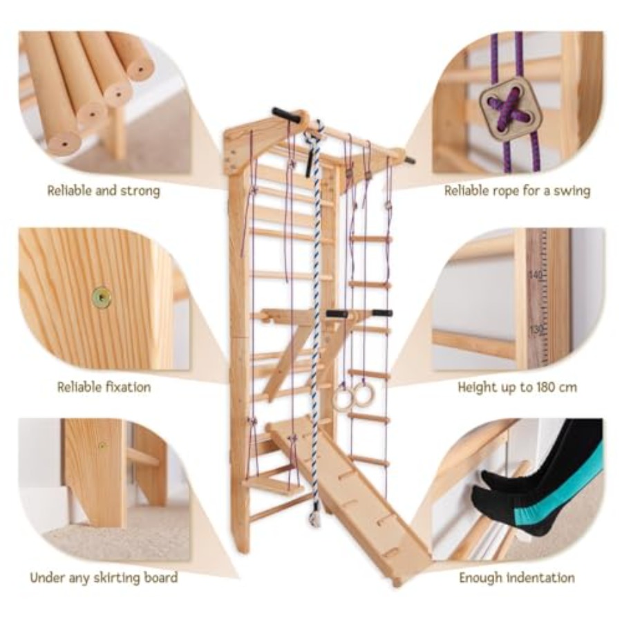 Drążki do ćwiczeń na ścianę w  – Gymnastic Rings Wooden recenzja i cena