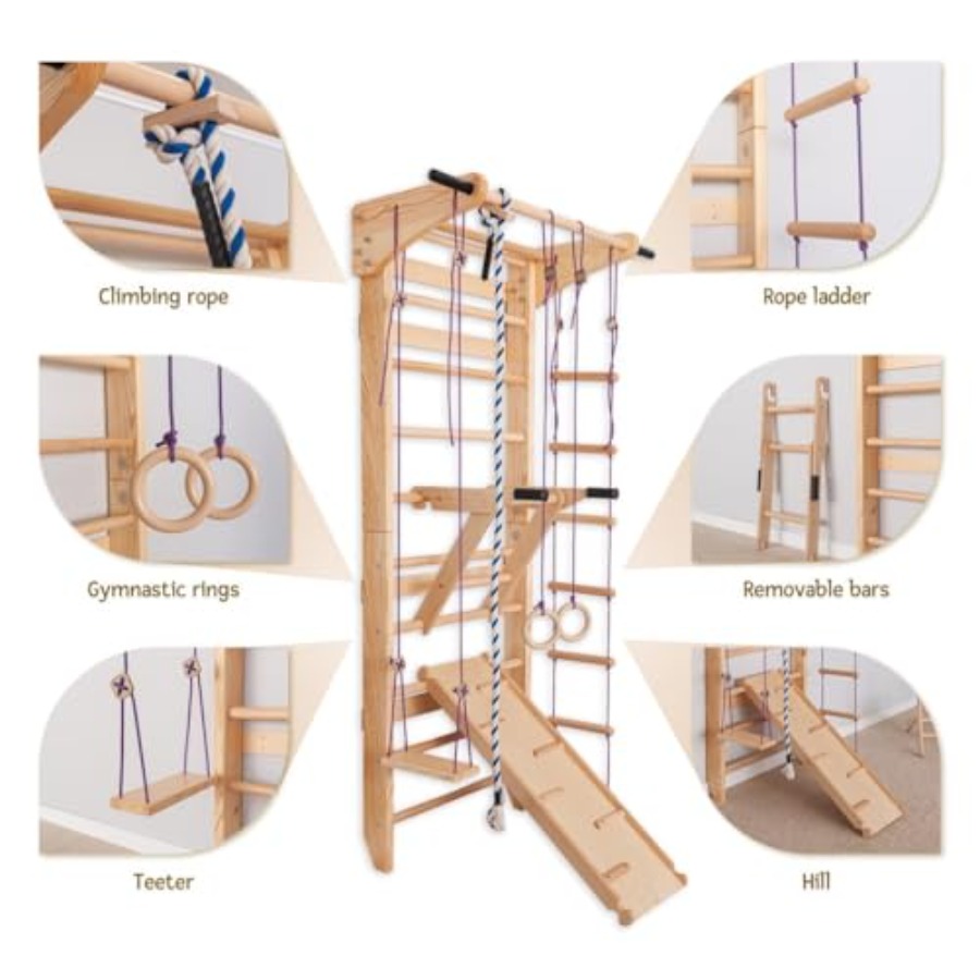 Drążki do ćwiczeń na ścianę w  – Gymnastic Rings Wooden recenzja i cena