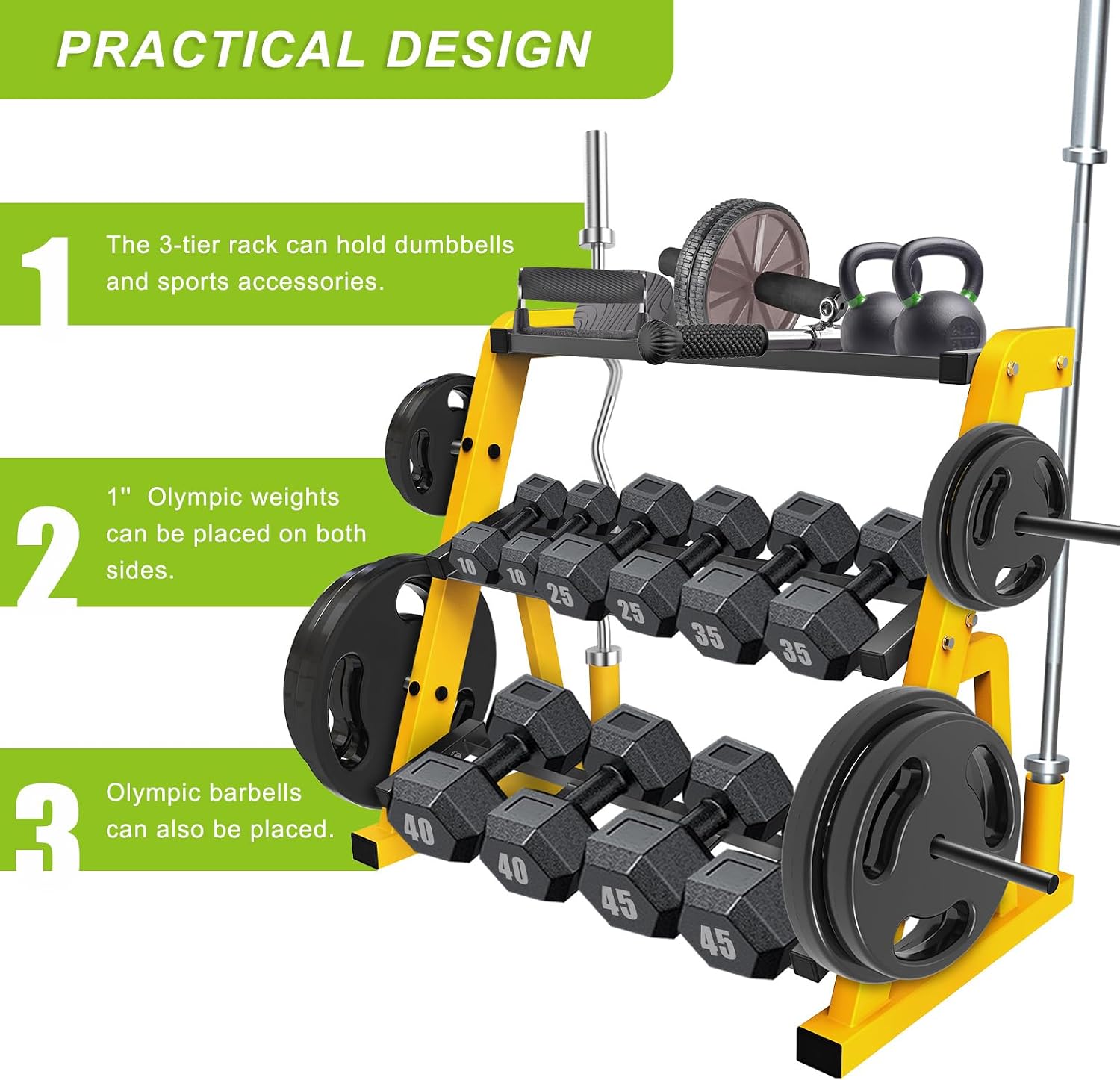 Wytrzymały Trzypoziomowy Stoja – Home Gym Yellow recenzja i cena