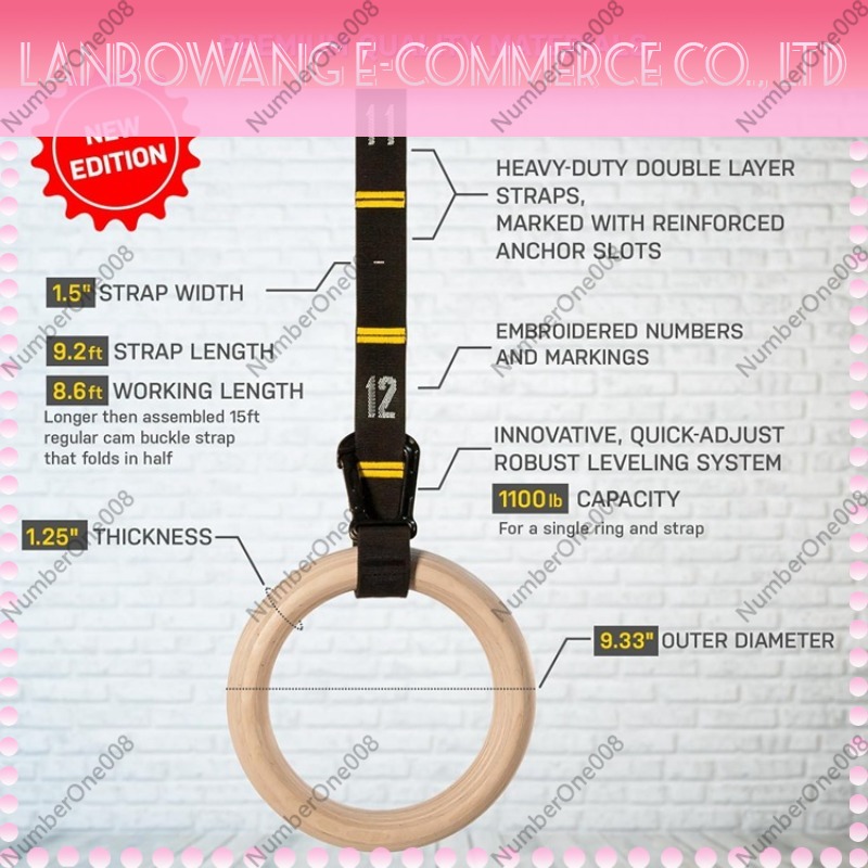 Obręcze gimnastyczne z litego  – Gymnastic Rings Wooden recenzja i cena