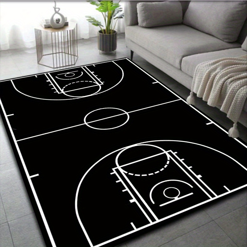 Czarno-biała mata podłogowa na – Home Gym And Basketball Court recenzja i cena