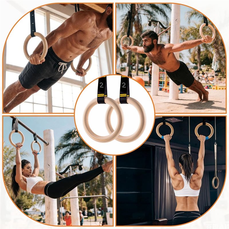Obręcze gimnastyczne 1,25 cala – Gymnastic Rings Wooden recenzja i cena