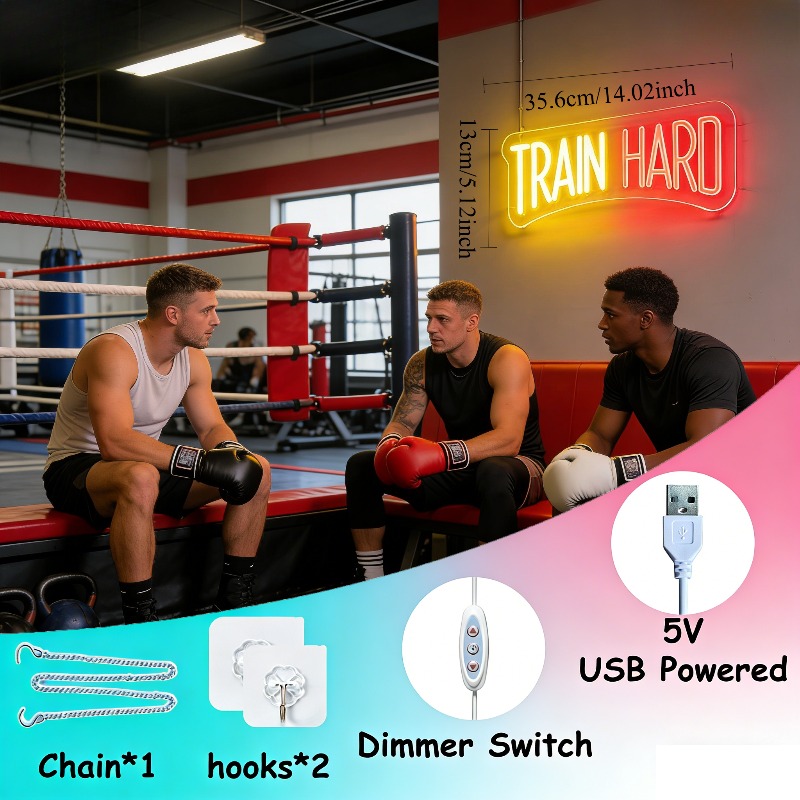 Znak Neonowy LED Żółto-Czerwon – Home Gym Yellow recenzja i cena