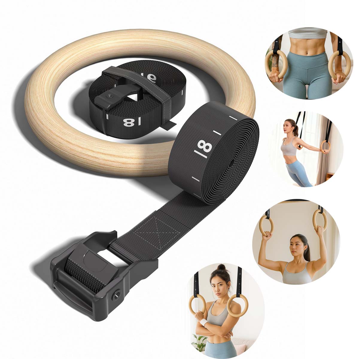 Regulowane drewniane kółka gim – Gymnastic Rings Wooden recenzja i cena